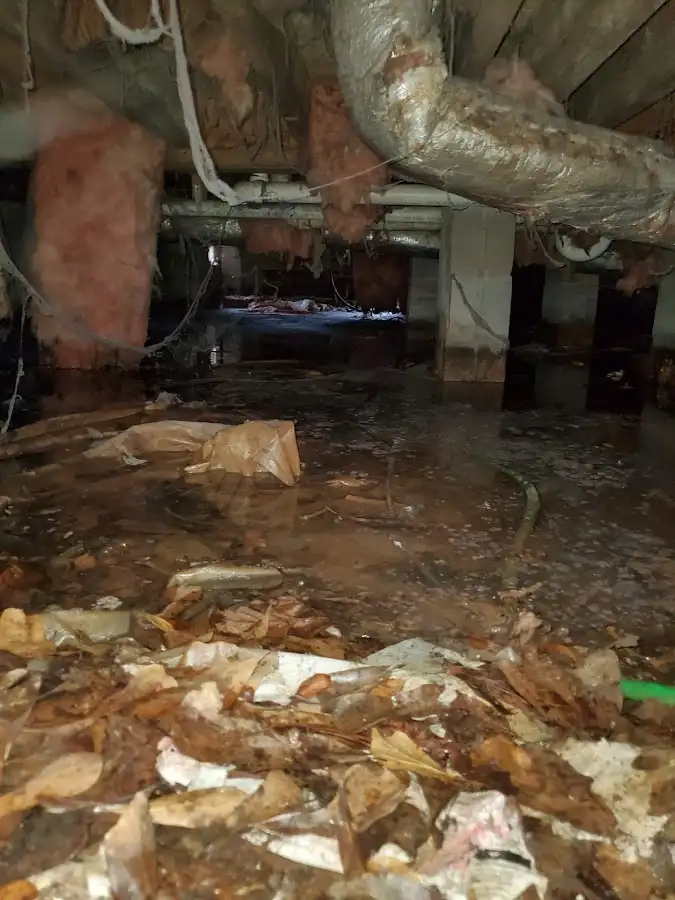 Crawl space flood assessment for Commercial Water Damage Restoration in Lansing